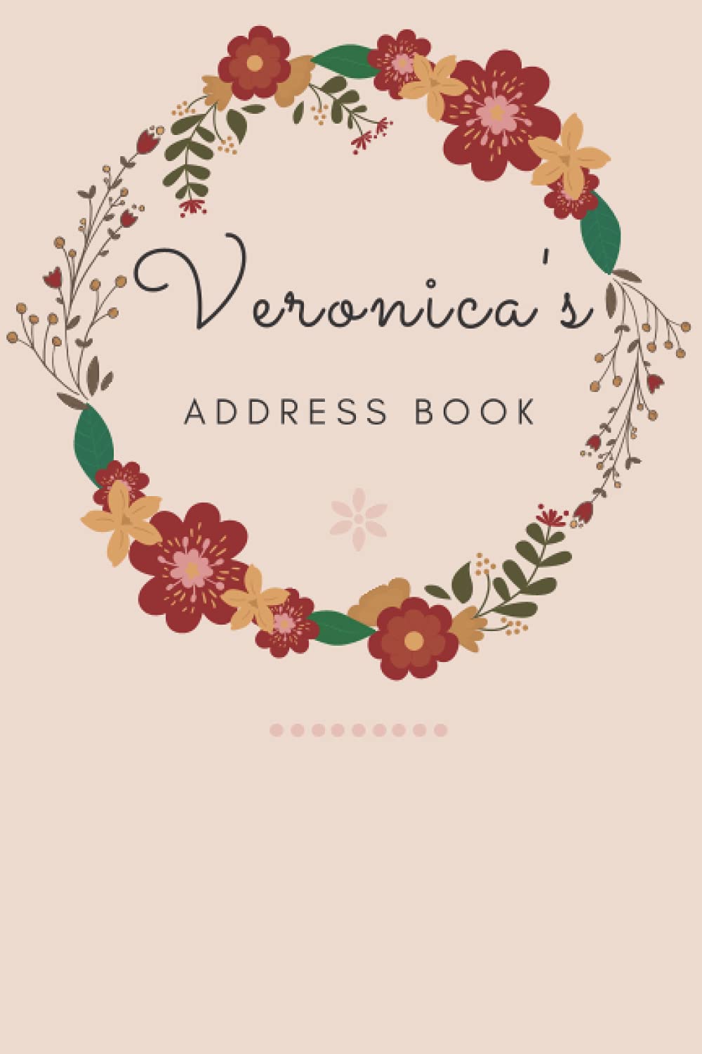 Address Book | Veronica: Autumn Circle | 6 x 9 inches | Names | Addresses | Phone Numbers | Emails | Social Media | Notes