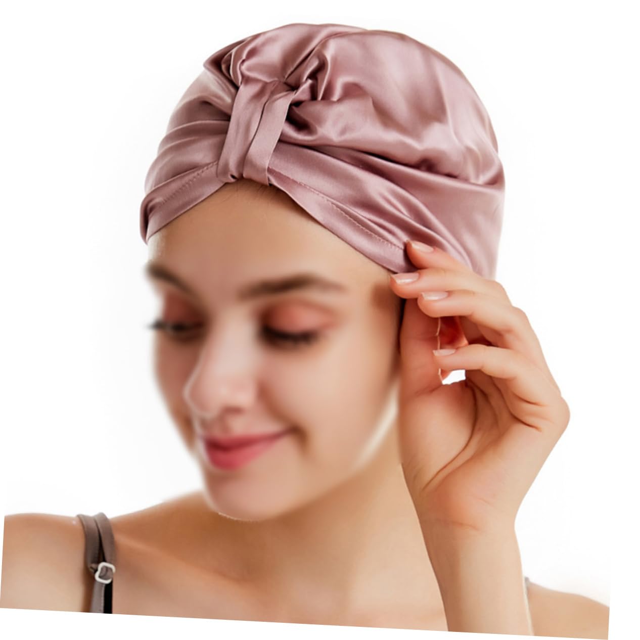 FRCOLOR 2stücke Silk Hair Drying Hat Schnelltrocknende Haarturban Für Zuhause Elastische Seidenhaube Für Sanftes Trocknen Für Bad Und Pflege Rubber