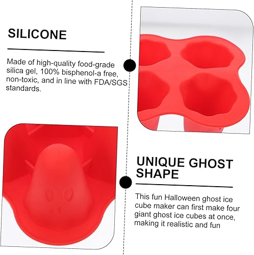 Miniatura 8 de Moldes para cubitos de hielo fantasma, bandeja de hielo de silicona, bandeja de hielo de silicona para gelatinas, moldes de hielo fantasma, moldes