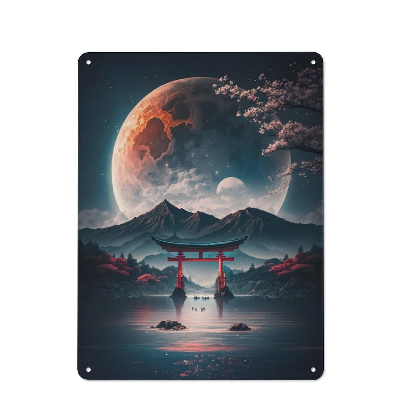 Junmoney Beutiful View In Japan 40X30cm Vintage Metal Plaque With For Garage Or Workshop, A Christmas Gift For People Styling Garage And Workshop