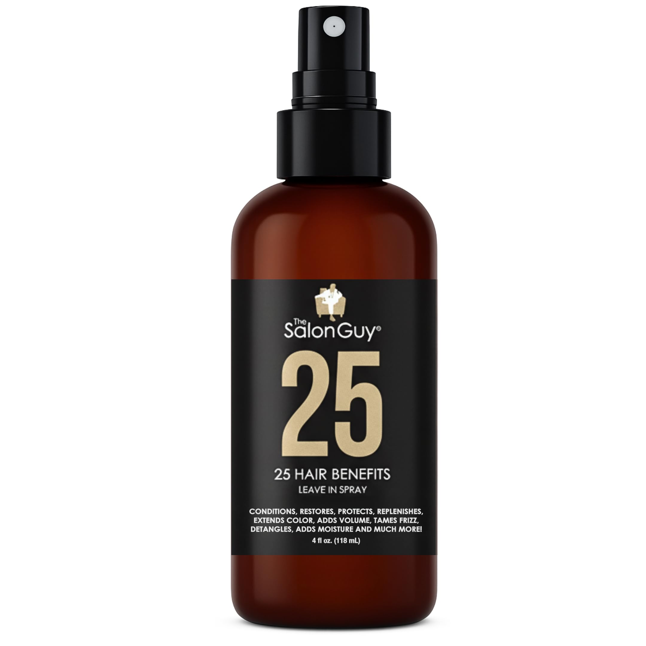 THESALONGUY 25 Spray - Leave In Conditioner Spray for All Hair Types - Multi-Benefit Detangler, Heat Protectant, Volumizer, Frizz Control, Moisturizer & More - Color-Safe, Cruelty-Free (4 fl oz)