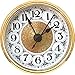 Mini-Quarz-Uhr-Einsatz 2,8 Zoll (70 mm) rundes Quarz-Uhrwerk Miniatur-Uhr weißes Zifferblatt goldene Zierleisten arabische Ziffern passen 2,4 Zoll (61 mm) Durchmesser Loch