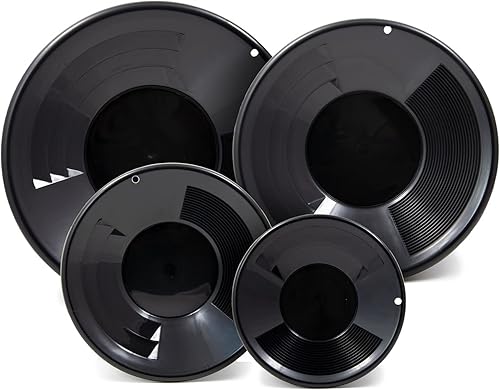 ASR Outdoor Juego de sartenes de oro negro con doble rifle de 4 piezas para prospección de oro