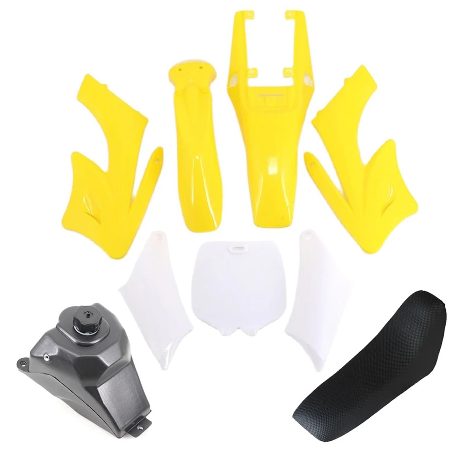 Motorrad-Kunststoffabdeckung, Verkleidungs-Sets, Kotflügel, Kotflügel, for Seat Apollo 47 49cc Motor 2-Takt Kinder Dirt Pocket Bike Zubehör Verkleidungskarosserie-Kit(Yellow Kit)
