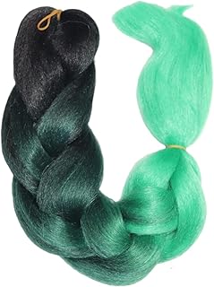 شعر صناعي للتضفير، وصلات ضفائر لوصلات الشعر، مثالية للرستا والتقلبات، تجديل الشعر للنساء والرجال، لزيادة الكثافة، قطعة شعر للتضفير قطعة واحدة لونين