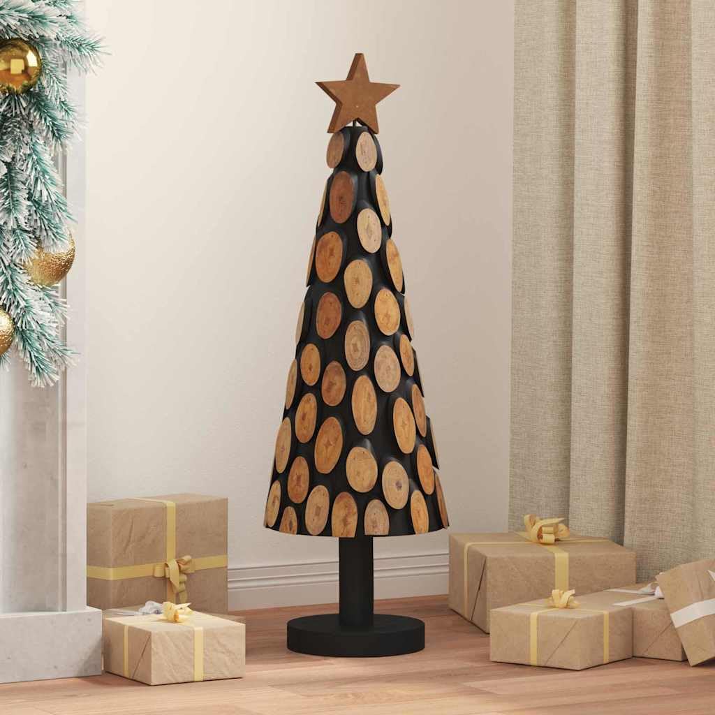 vidaXL Árbol de Navidad con Soporte Marrón 90 cm Madera de Teca Maciza