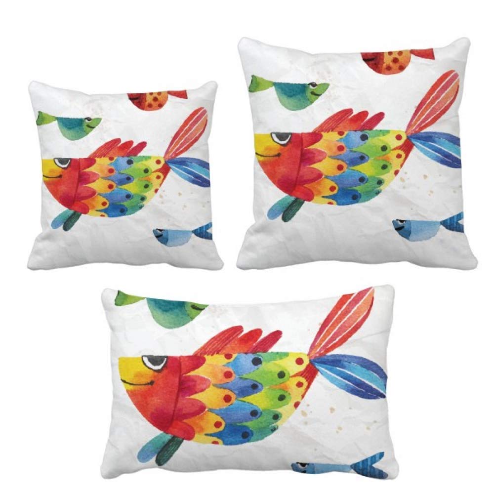 Housse de coussin poisson coloré aux finitions élégantes