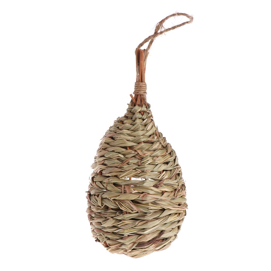 Hardli Birds Nest,Natural Grass Egg Cage,Weaved Hanging Parrot House,Outdoor Garden Cage,Hatching Breeding Cave for Parrot Parakeet Pigeon Canary Cockatiel Hamste