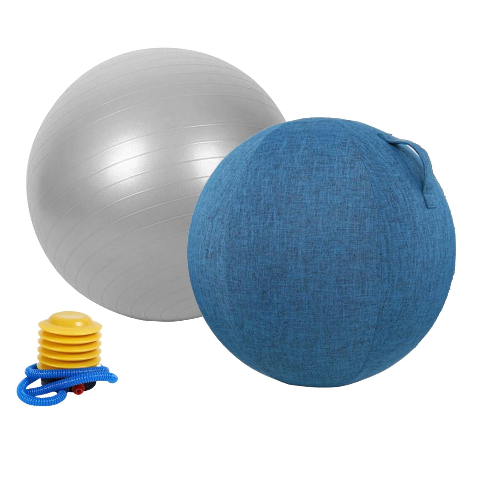 Grande Palla Yoga Correzione della Postura con Pompa | Grande Palla da Allenamento per Yoga Per Fitness Anziani Allenamento Atletico Riscaldamento Camera Dormitorio Studio