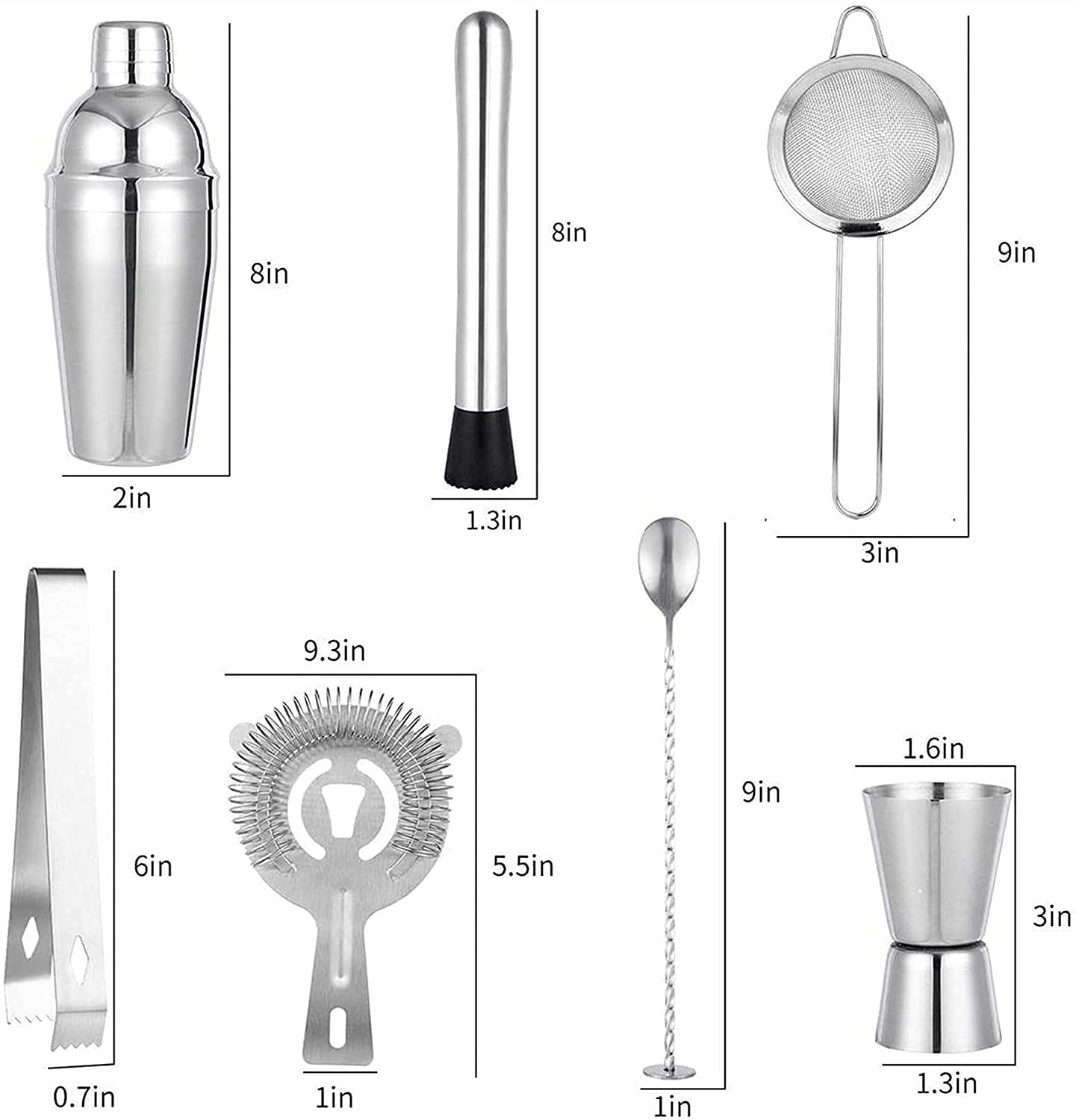 Kit da Bar a Cocktail Set Barista,Kit da Bar a 10 Pezzi,miglior Kit Barista for Principianti,Bar Set da Bar