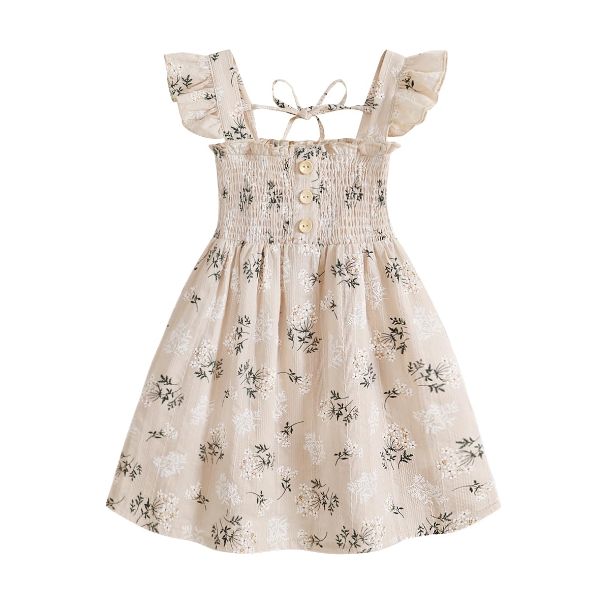 JEELLIGULAR Toddler Dress Ruffle Sleeveless Button Down Dress for Toddler Girl Dress Summer Beach Casual A-line Sundress
