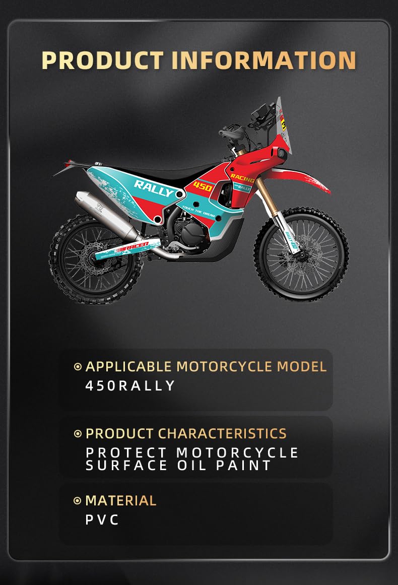 Für KOVE 450 Rallye-Motorrad – Musterverkleidungsaufkleber-Set mit Galvanik-Finish, buntes dekoratives Zubehör für individuelles Styling (Stil 4)
