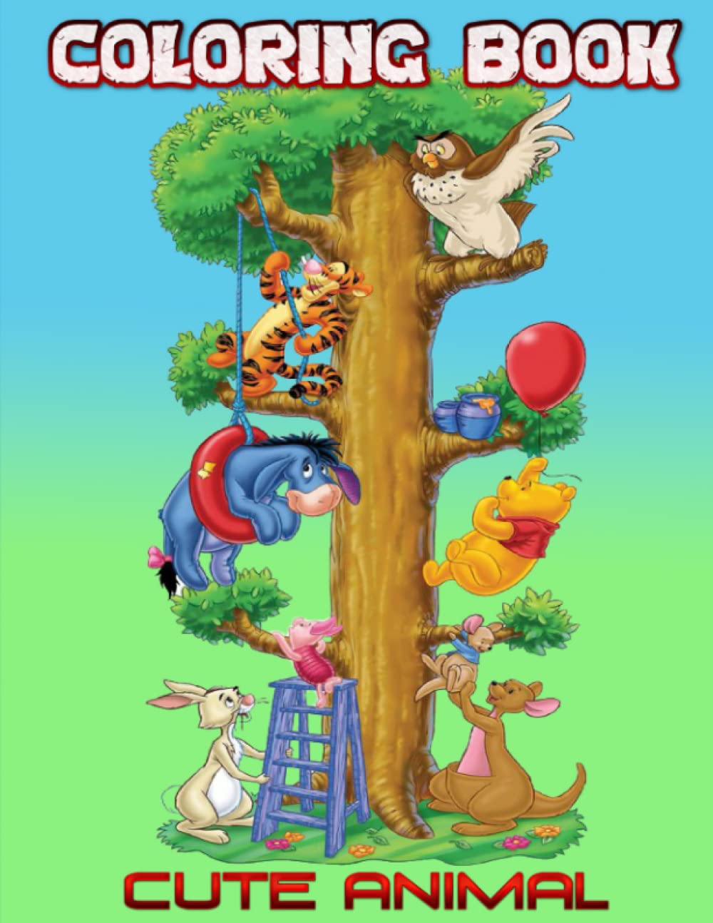 Cute animals coloring book: Coloring Book for kids 4-12 years old. Coloring pages are funny animals with fun activities every day. The pages of the ... playing sports, outdoor activities...