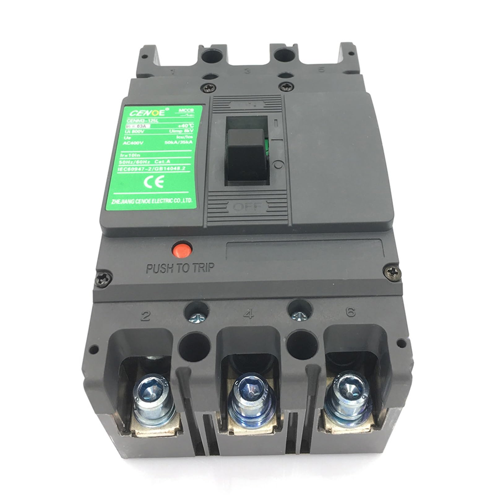 MCCB 3P 125A disjoncteur sous boîtier moulé avec bloc contact auxiliaire