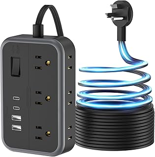 10 IN1 Extension Cord with Multiple Outlets NTONPOWER Flat Plug Power Strip with 4 USB Ports(Include 2 USB C) 15 Ft Extension Cord with USB Ports Surge Protector Power Strip with Flat Cord 6 Outlet