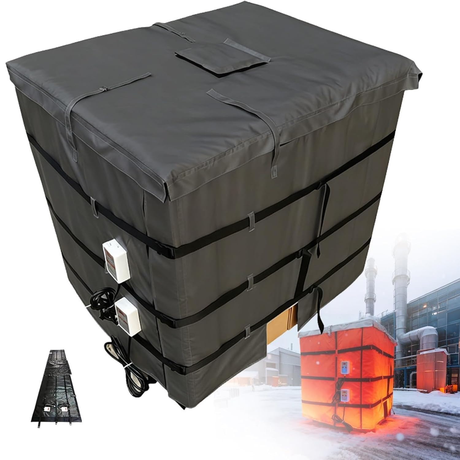 Podgrzewacz Zbiornika IBC, Koc Grzewczy 2000w/4000w | Do Beczek O Pojemności 55 Galonów / 275 Galonów, Ip67 – Szybkie Nagrzewanie, 0–150°c/30–302°f, Koc Grzewczy Do Pojemników IBC