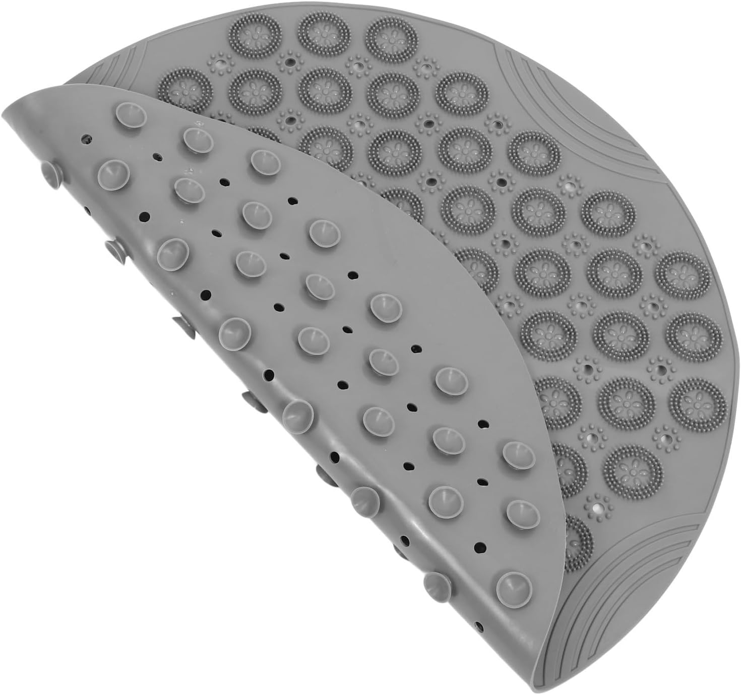 Non-Slip Round Bathroom Mat with Suction Cups, Wear-Resistant TPE Shower Mat with Hollow Design for Massage and Drainage, for Bathroom and Hotel Floor Safety