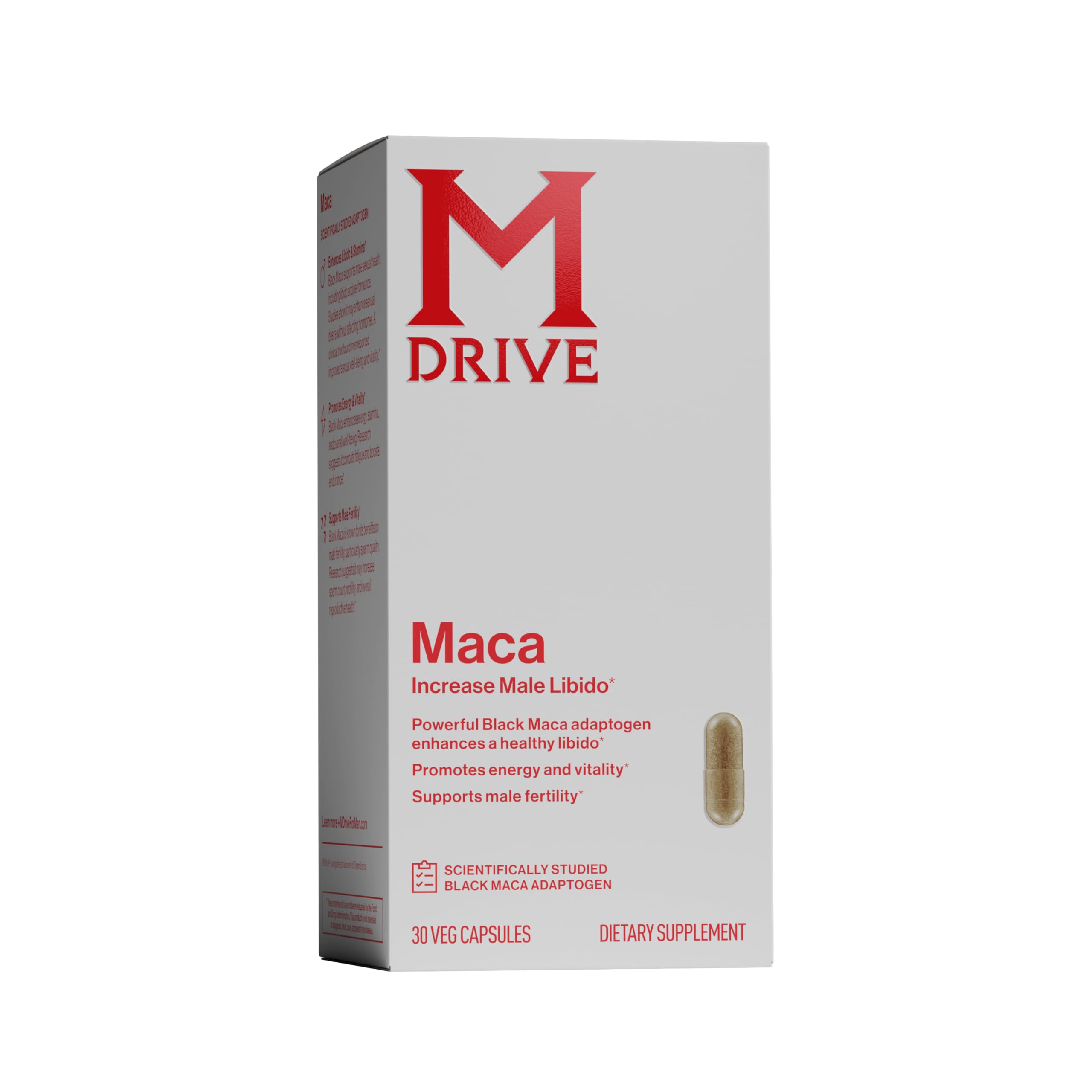 Mdrive Maca Root Supplement for Men's Health, Promotes Vitality, Supports Energy Levels, 30 Capsules