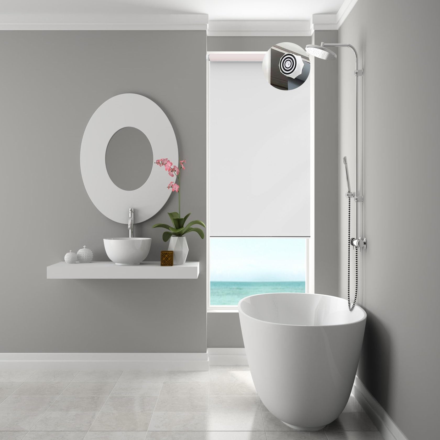 Amazon｜ロールスクリーン つっぱり式 75 x 240 cm 1級遮光 断熱 防音