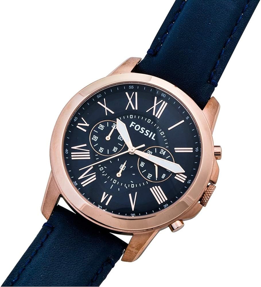 Fossil Orologio uomo Grant, cassa 44 mm, movimento cronografo al quarzo, cinturino in vera pelle Fossil Orologio uomo Grant, cassa 44 mm, movimento cronografo al quarzo, cinturino in vera pelle