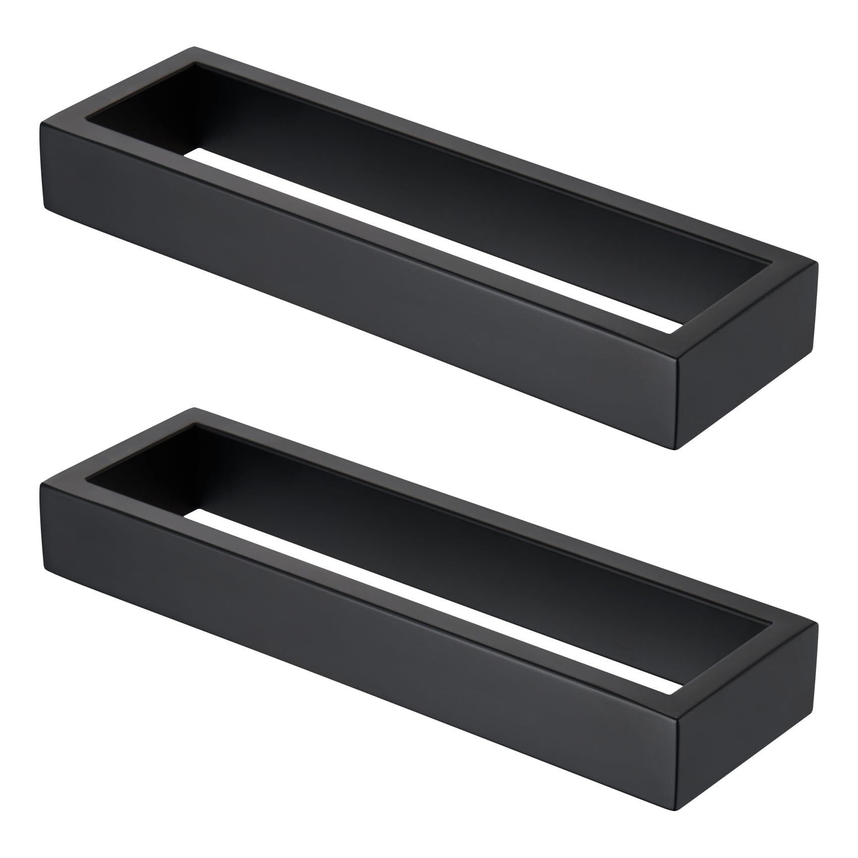 KOKOSIRI Towel Rings Matte Black Hand Towel Bar Holder 9-Inch Kitchen Rack Stainless Steel for Bathroom Hardware Wall Mounted, 2 Pack B4008BK-L9-P2