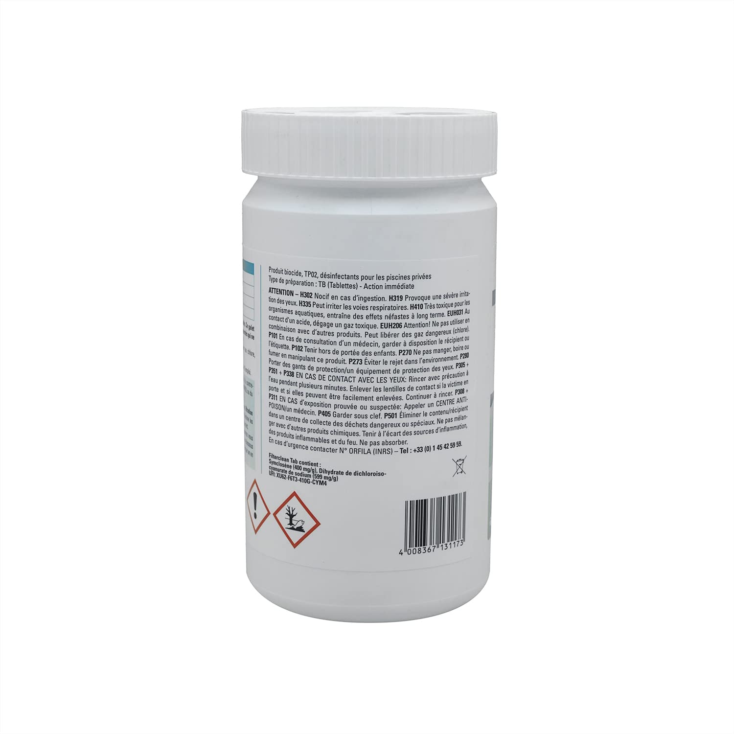 BAYROL FILTERCLEAN Tab - 1kg | Désinfectant Filtres à Sable à Base de Chlores Combinés + 10 Tests HPS OFFERTS 6 en 1