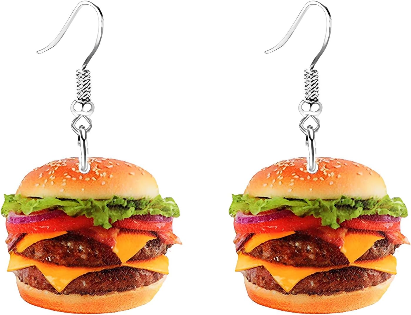 Dreuyet Funning Imitation Food Earrings for Women Acrylic Creative Vivid Tacos Chips Cookies Hamburger Shrimp Dangle Drop Earrings