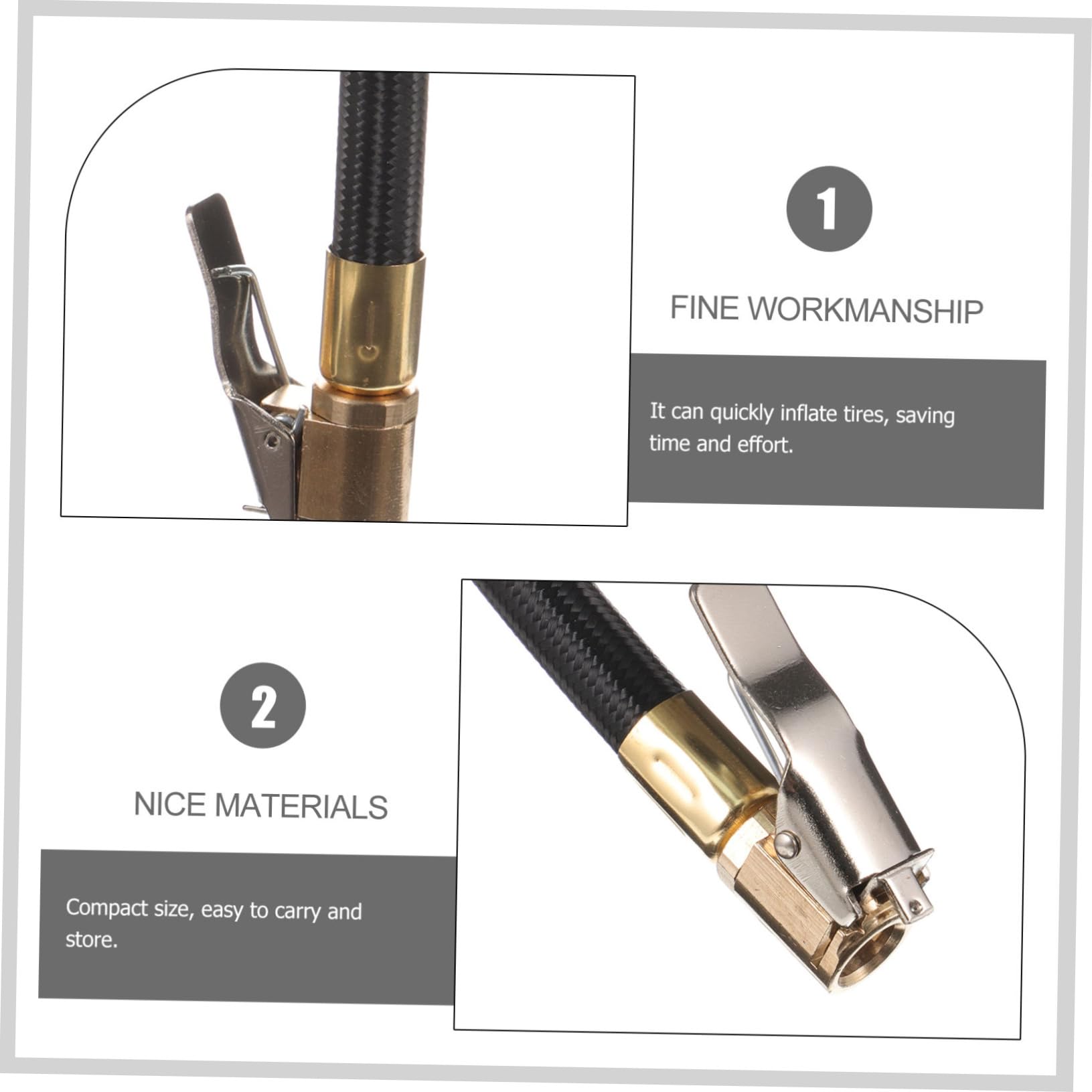 SOLUSTRE 5stücke Tire Inflator Extension Tube Langer Kupferadapter Für Luftkompressoren Für Schnelle Reifenbefüllung Und Erreichbare Und Tragbar