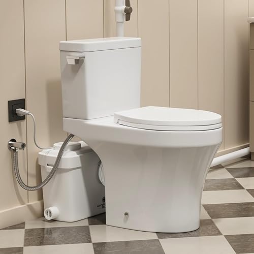 Miniatura 8 de Ultra 750W Macerating Toilet System 4 entradas, duradero, potencia superior de descarga superior, ideal para sistemas de bomba de sótano y baño, con