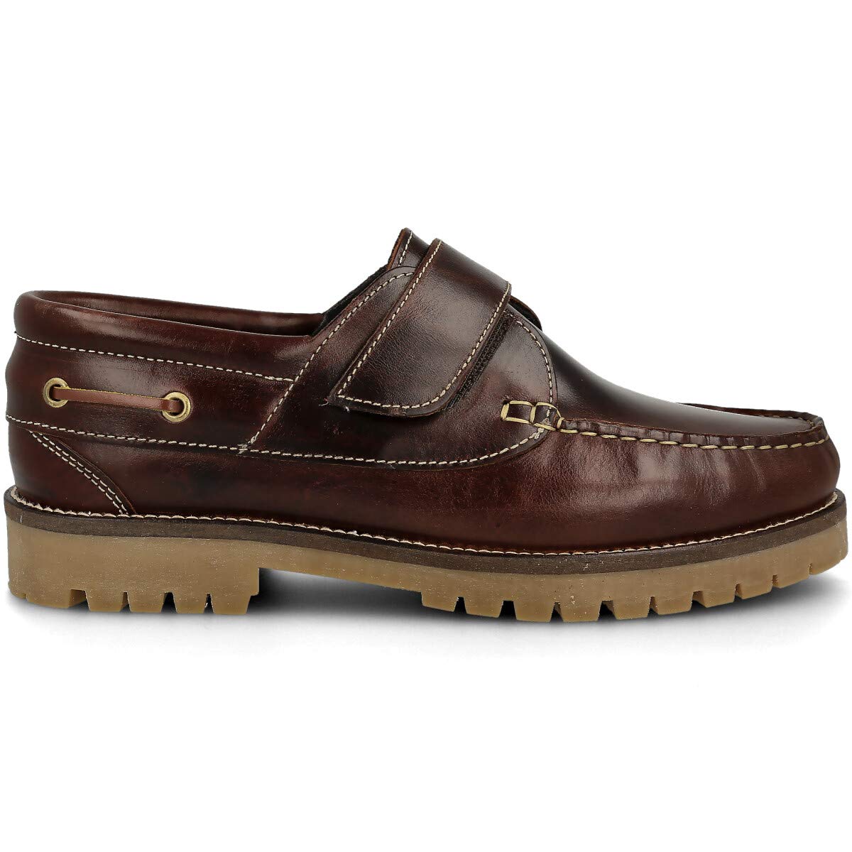 PAYMA Zapatos Náuticos Timber de Piel Seahorse Engrasada. Hombre, Mujer, Niño. Hecho en ESPAÑA. 3-Ojales. Piso Goma Caramelo, Cierre de Contacto.