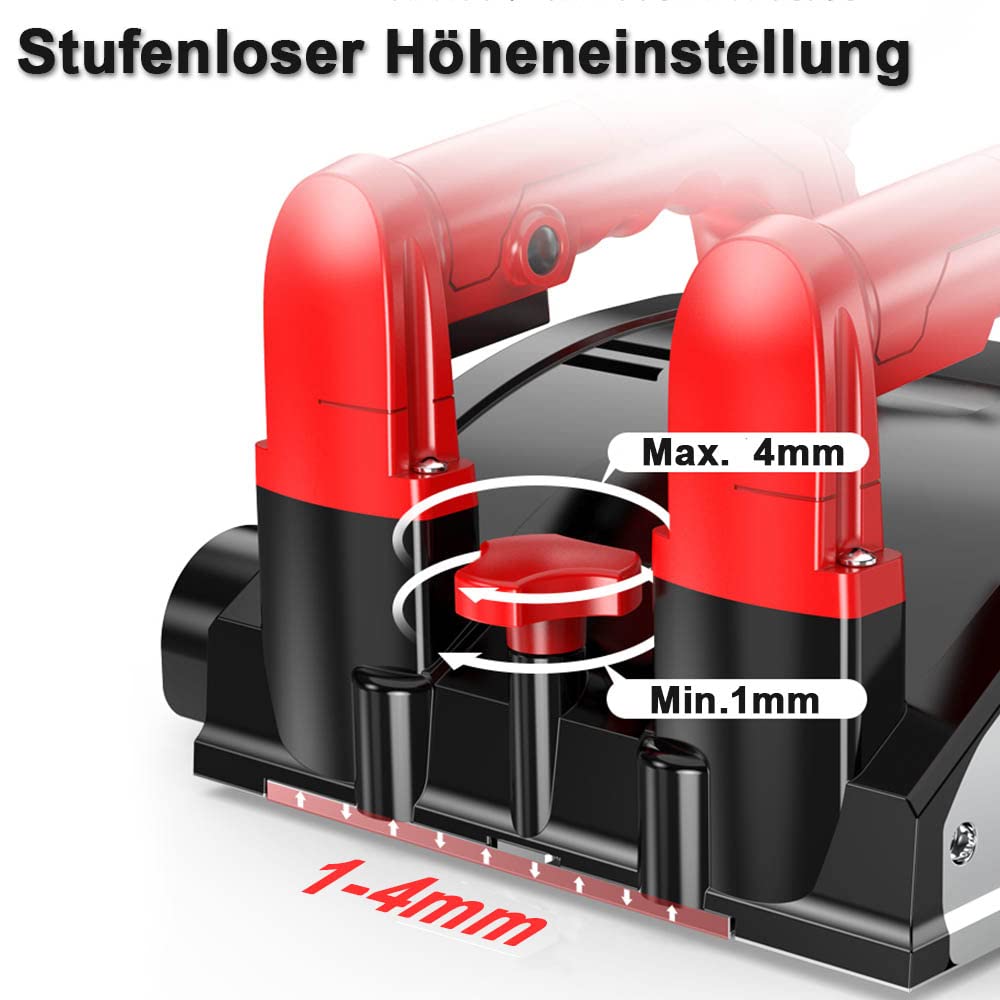 XIIW Betonfräse für Harten Oberflächen, 1600W 4000UPM Walzenfräse Sanierungsfräse Putzfräse Mauerfräse Betonschleifer Walzen Schleifer Fräsmaschine für Tile/Ceramic, Zement, Lehmsand, Kalkstein, Glass
