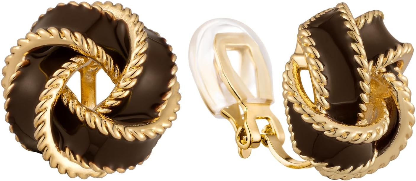 Aretes Clip en Esmalte para Mujer sin Perforación