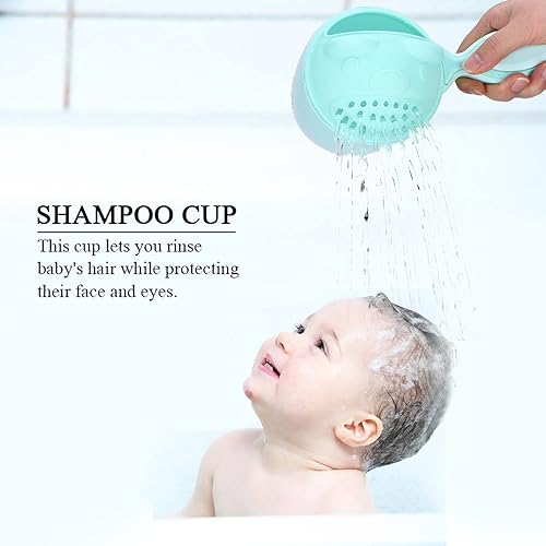 Miniatura 2 de Taza de enjuague de baño para bebé, enjuague de champú para bebés, enjuague de baño desmontable sin desgarros, enjuague de baño para niños (verde)