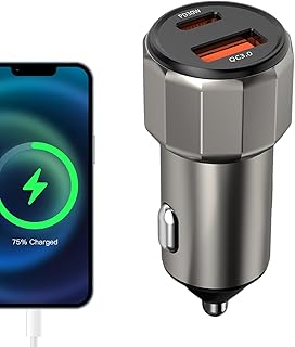 車載充電器アダプタ,2ポート パワーデリバリー 30W クイックチャージ3.0 USBタイプC 充電 | 自動車充電器 | スマートフォン タブレット トラック 車両 家庭 自動車 車内 女性 男性 対応