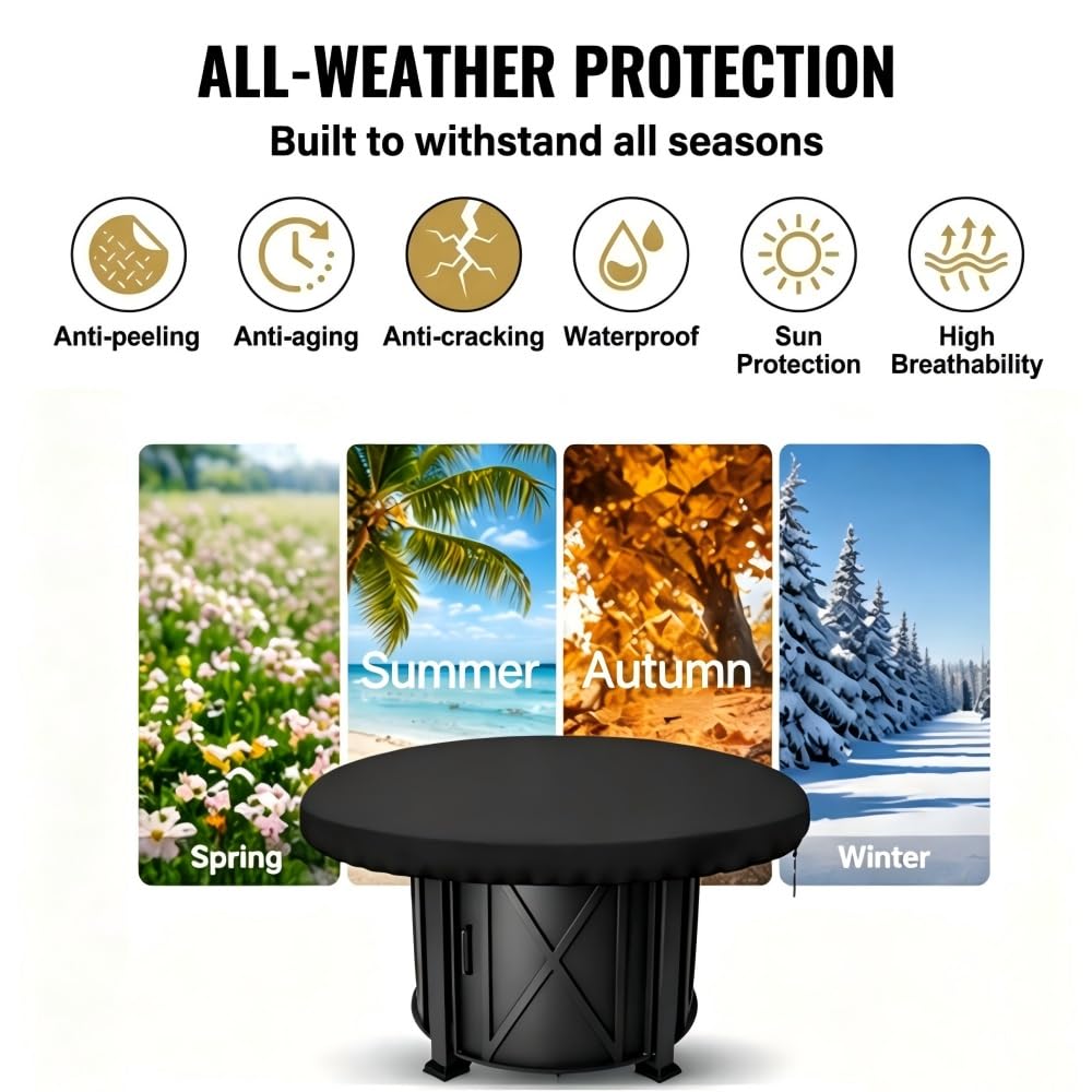 Housse De Protection pour Plaque De Feu 100 Cm Oxford Anti-UV Etanche 420D Barbecue Exterieur Noir