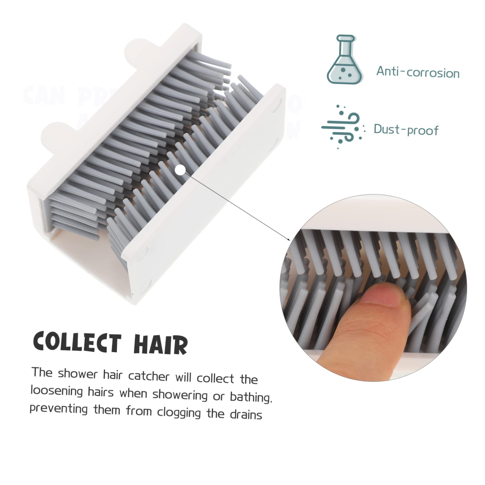 DOITOOL 3st Haarfänger Haare Im Badezimmer Wiederverwendbares Haar Wandmontierter Haarsammler Badewanne Haarablauffänger Duschzubehör Duschabflusssieb Duschkopf Weiß Kieselgel Luft
