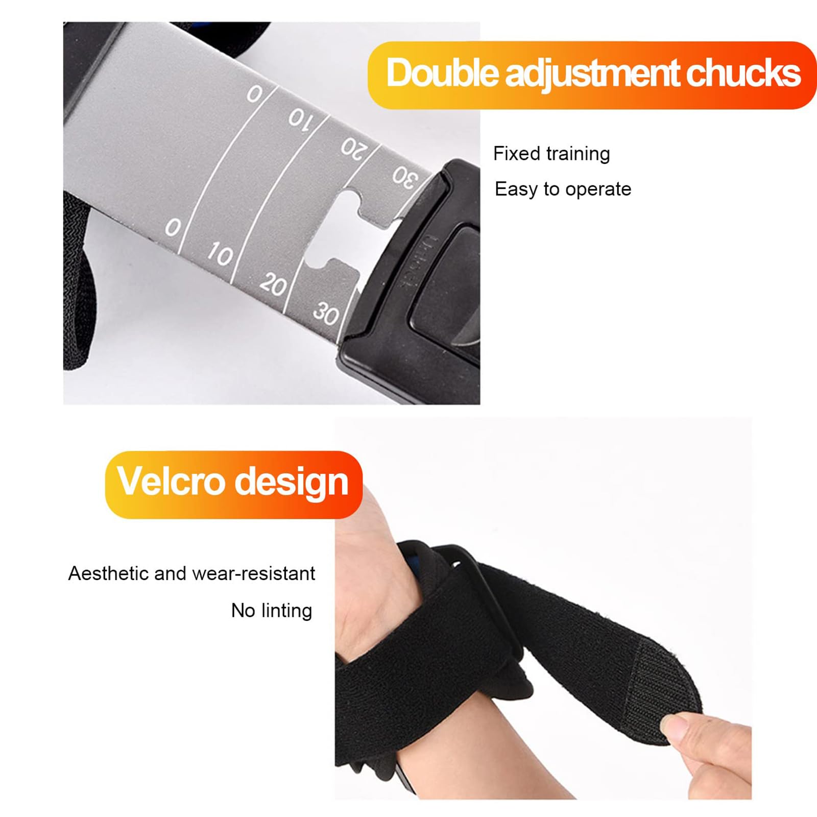 Tutore per gomito ROM incernierato regolabile, stecca stabilizzatrice per tutore per gomito post operatorio, con immobilizzatore per cintura con fascia, mandrini a doppia regolazione, per supporto per