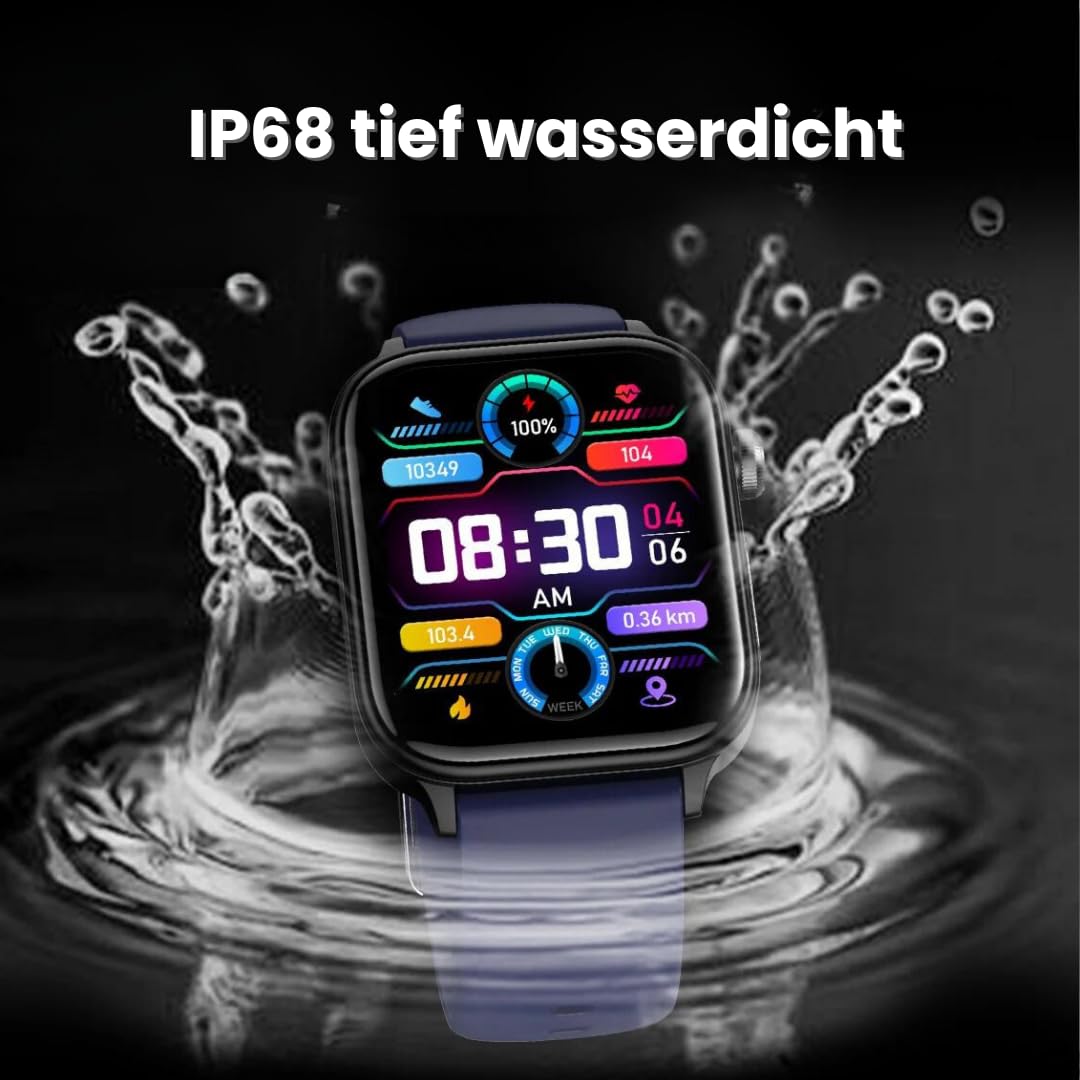 GlucoCare SOS - Original Smartwatch mit SOS-Notruf, automatischer Sturzerkennung, 24/7 Gesundheitsüberwachung und Aktivitäts-Tracking für Senioren - Sicherheit und Komfort vereint