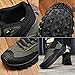 Men's Fashionable Casual Walking Shoes, Steeltoe Safety Work Orthopedic Hiking Boots Sports Thick Soled Outdoor (Dark Green, Adult, Women, 12.5, Numeric, US Footwear Size System, Wide)
