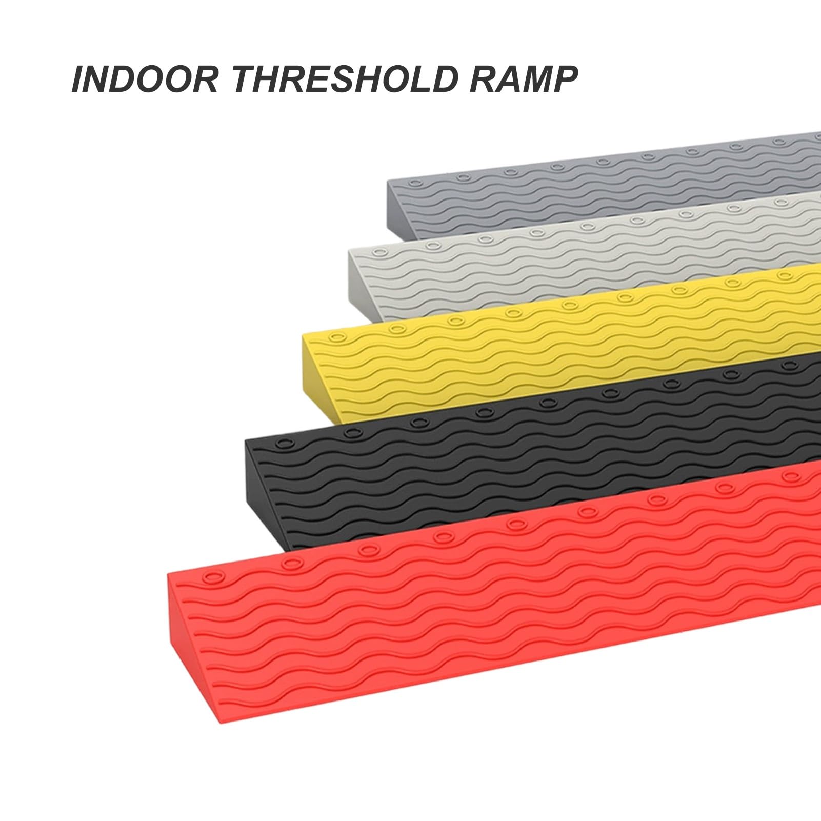 Rampa de Acceso de plástico Antideslizante para sillas de Ruedas, Recortable para Puertas, baños, garajes y supermercados (Roja, 99 x 10 x 4,5 cm) (Gris, 99 x 22 x 10 cm)