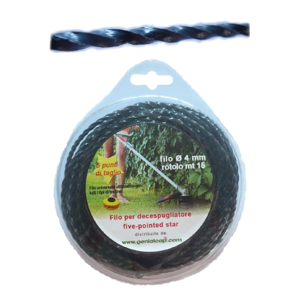 Testina decespugliatore universale Genialcap con Rotolo di Filo attorcigliato mt. 15 Offerta Kit
