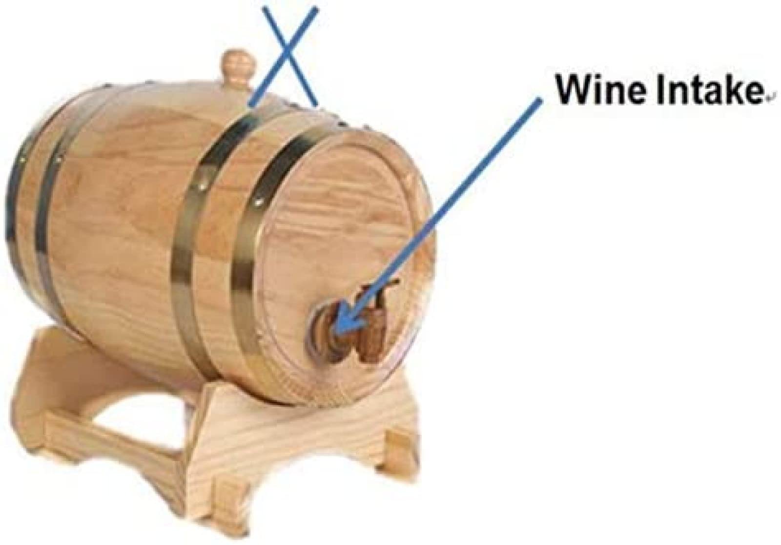 Armadietto per bevande per la casa Botte di vino in rovere vintage Armadietto per vino da 5 litri Dispenser per acqua in legno Conservazione di whisky Aceto Birra Costruito con rivestimento