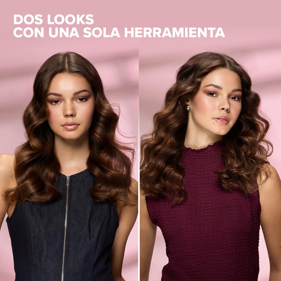 Bellissima Ricci &Curl HD – Rizador de Rizos y Ondas en un Gesto, Rotación Automática Bidireccional & Ion Ceramic, Cabello Brillante Sin Encrespamiento