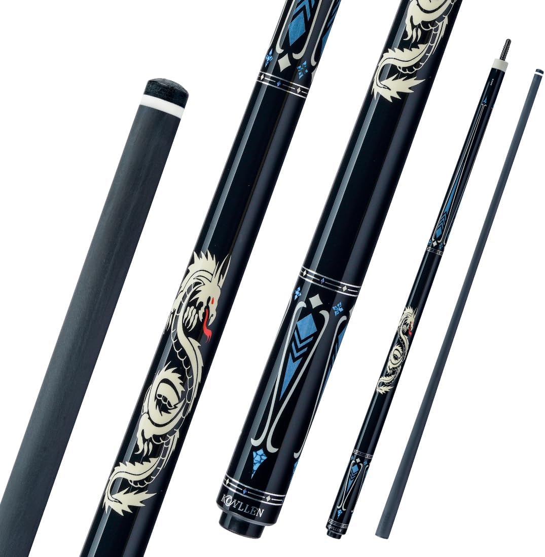 KONLLEN Carbon Fiber Pool Cue Stick 58" Low Deflection