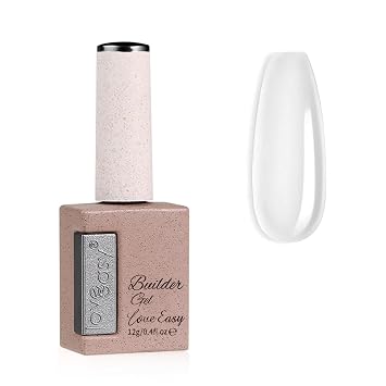 Love easy Clear Builder Gel for Nails, Soft Polish Thickness Strengthener Extender Apex Fast Leveling 28+ Days Chip Resistance Hypoallergenic & Odorless for Thin Weak U V Nail Lamp Needed, pH 6.8