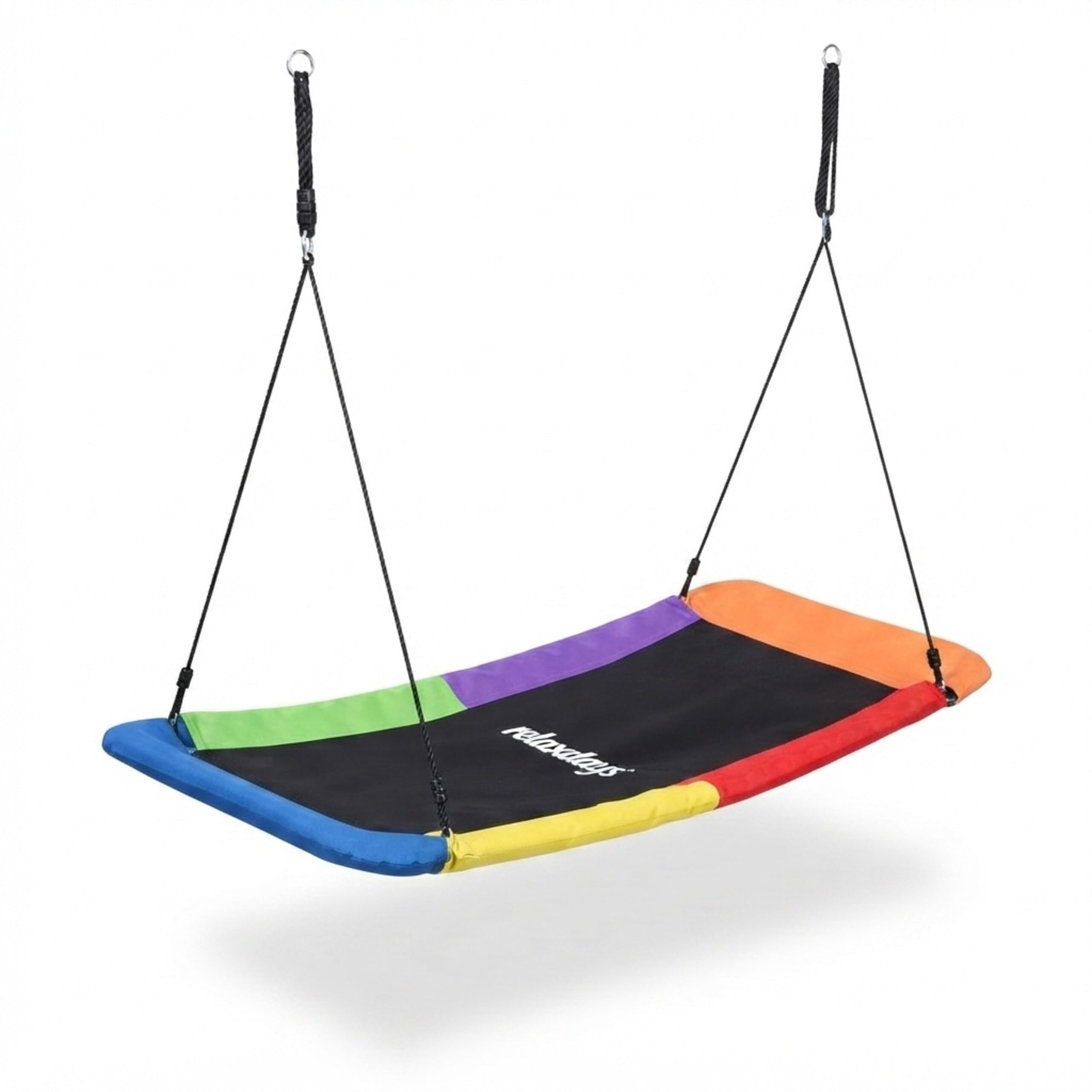 Relaxdays Altalena a Nido Curva, per Bambini e Adulti, Portata 150 kg, LxP: 150x80 cm, Multicolore