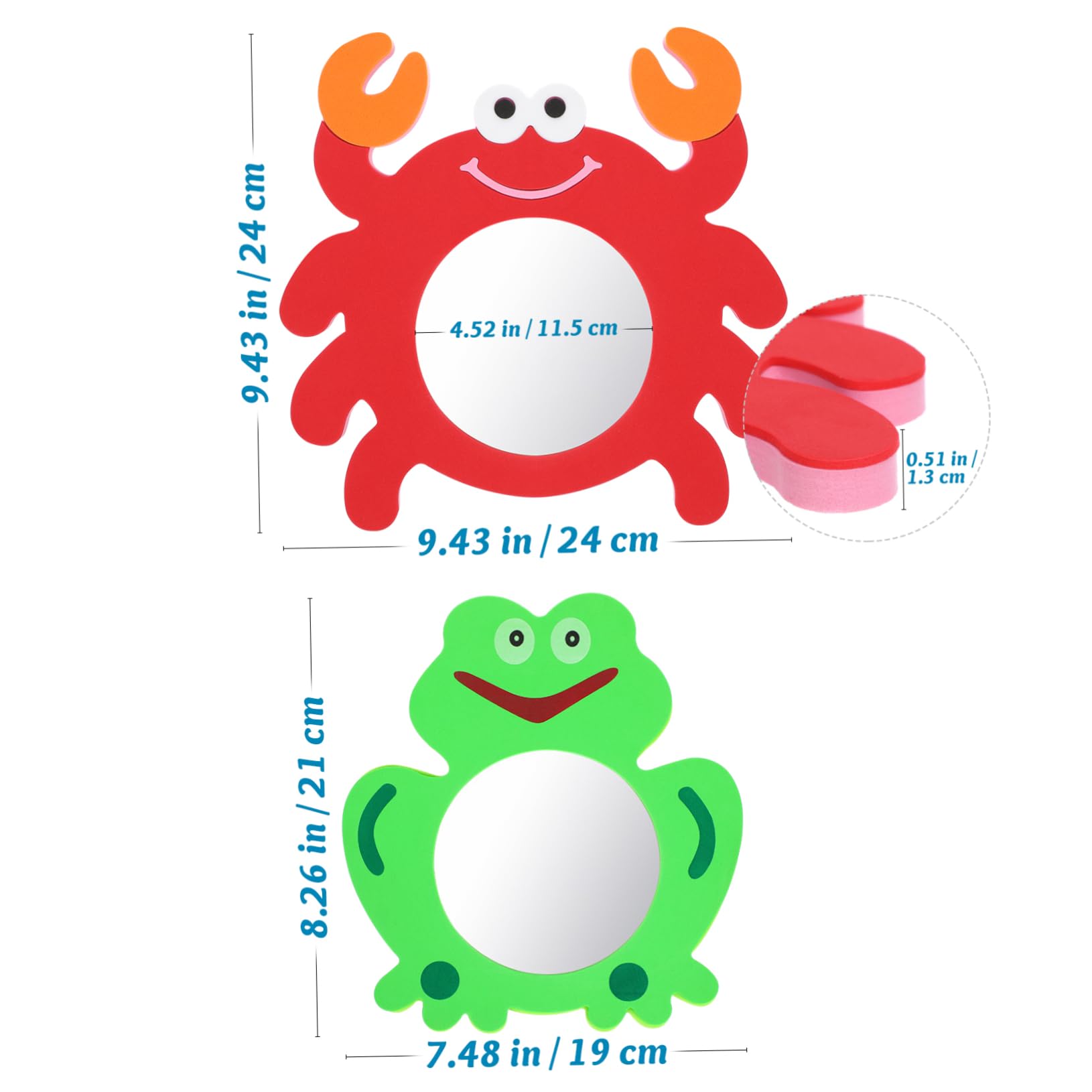 Supvox 12 Stück Teiliges Schwimmendes Badespielzeug mit Cartoon Spiegeln Frosch und Krebs Design Kleine Badewannenspielzeuge für Ab Jahren zur Spielerischen Farb und Tiererkennung für