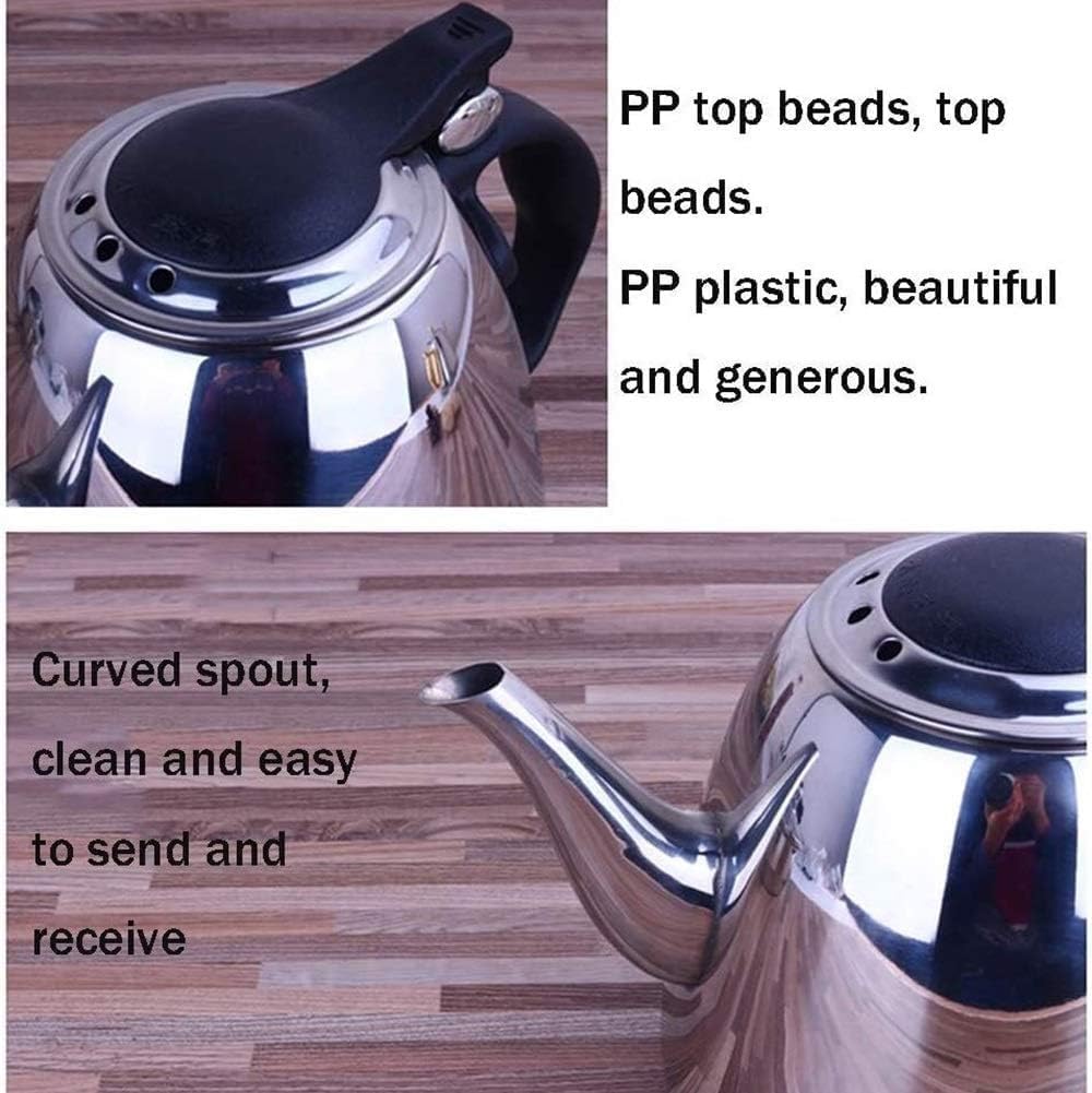 Tetera de acero inoxidable 304 de 1,2 l con silbato superior con mango ergonómico, ideal para cocina y camping