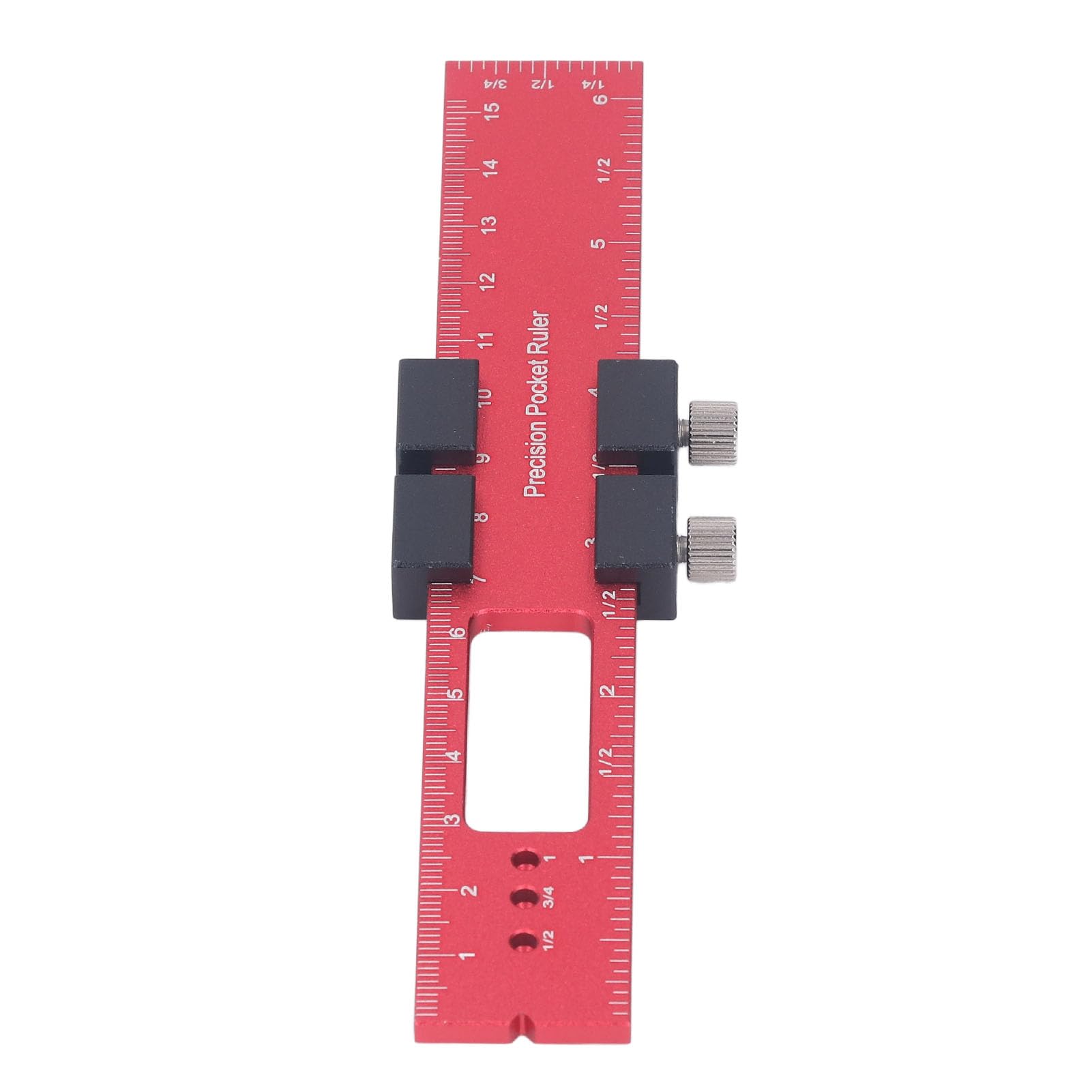 Aramox Sliding Woodworking Ruler with Slide Stop for Pocket Measurements - Aluminium, Machine-Crafted, 160mm/6.3in