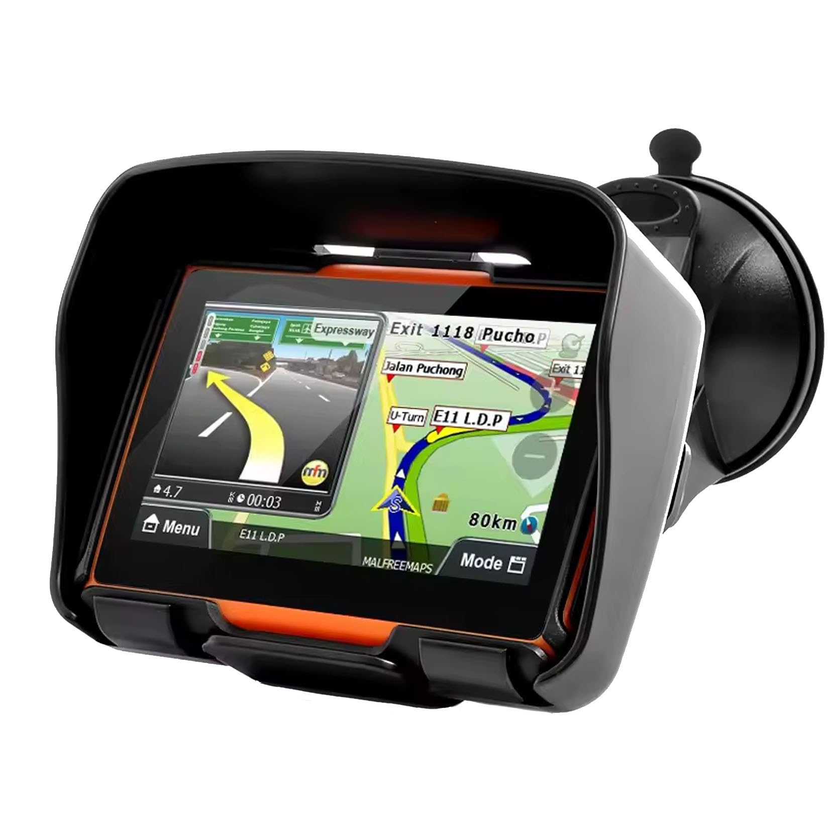GPS para Motocicletas Rider 500: 4,3 Pulgadas, Rutas de Carreteras Montañosas, Actualizaciones Wi-Fi Rápidas, Info de Tráfico en Tiempo Real, Radares & 49 Mapas de Europa(Black-Orange)